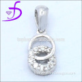 Cubic gemstone sterling silver charms fashion design